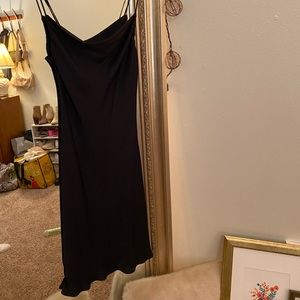 Zara black silk midi dress